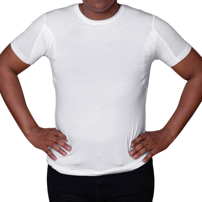 Men's Sweat Proof Undershirt for Back Sweating Crew Neck